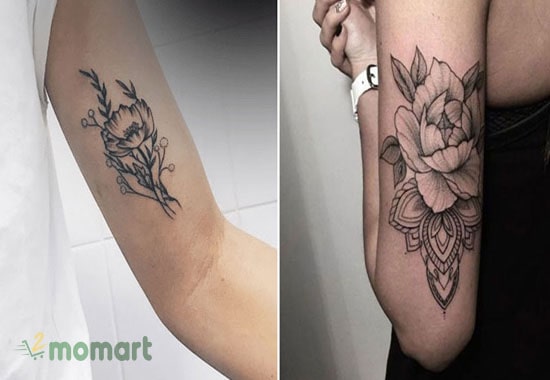 Tattoo hoa cúc trên bắp tay biểu tượng của sự thuần khiết