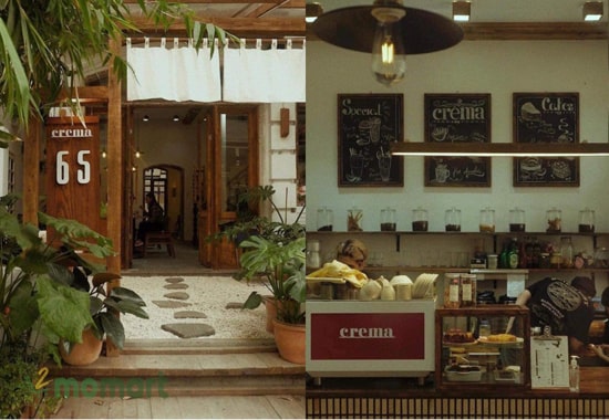 Bài trí ấn tượng của quán Crema Coffee