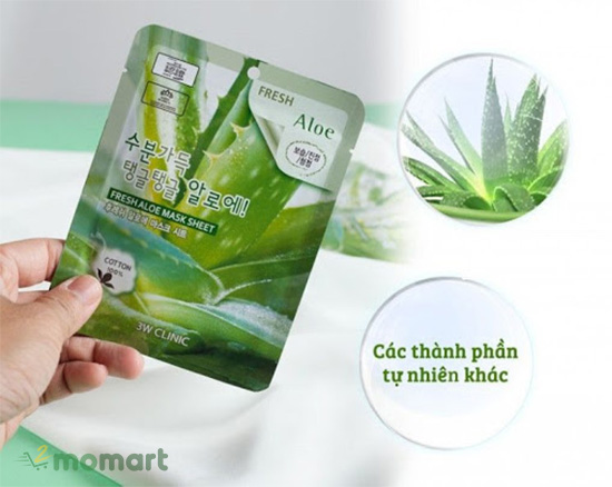 3W Clinic Aloe Sheet Mask dưỡng da mịn màng mỗi ngày
