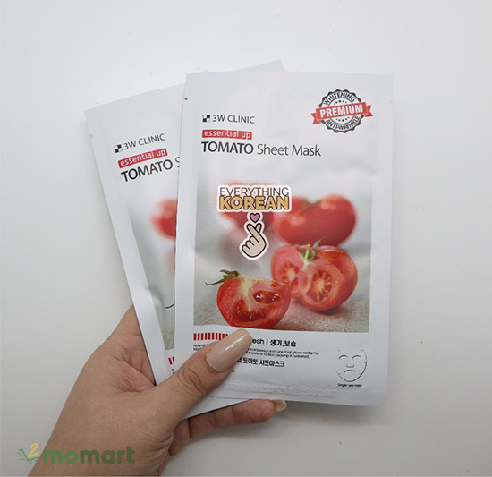 3W Clinic Tomato Sheet Mask giúp làm mờ sẹo mụn