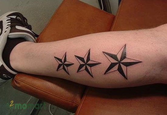 Tattoo ngôi sao ở bắp chân đầy phong cách và cá tính