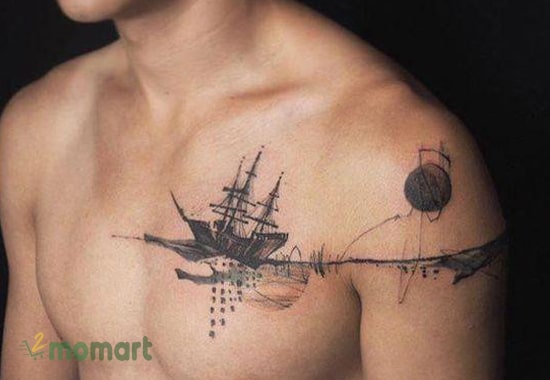 Hình xăm tattoo cực ấn tượng ở phía trước ngực