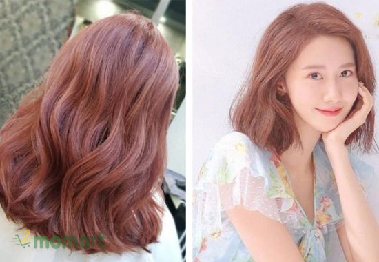 Màu cam đất tóc pha hồng Hàn Quốc