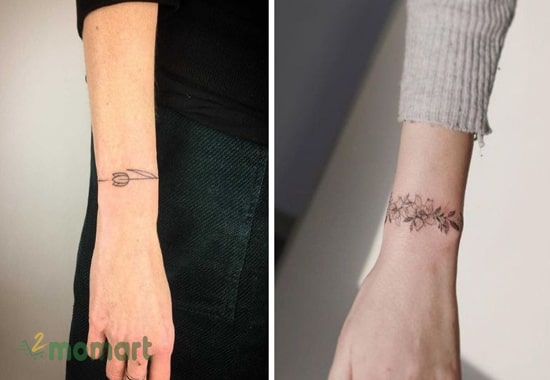 Hình tattoo vòng tay đơn giản được các bạn nữ rất yêu thích