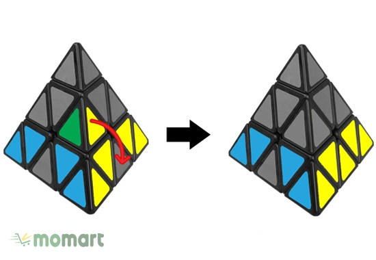 Chơi Rubik tam giác ở tầng thấp nhất