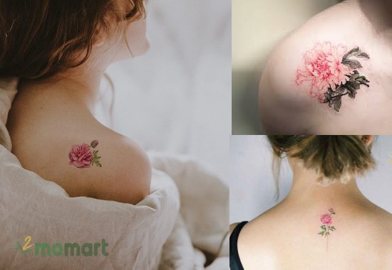 Tattoo mẫu đơn trên vai mini đẹp