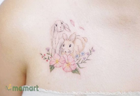 Hình xăm con thỏ trên ngực là biểu tượng của sự dịu dàng