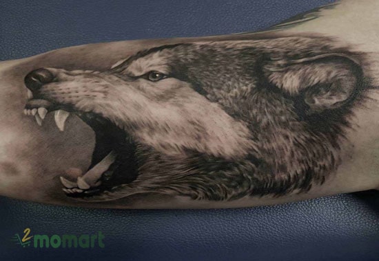 Xăm đầu sói trên bắp tay giúp bạn ghi điểm với người nhìn