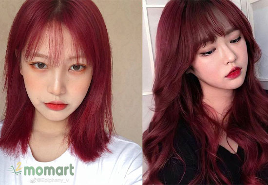 Kiểu tóc đỏ nâu cherry đẹp