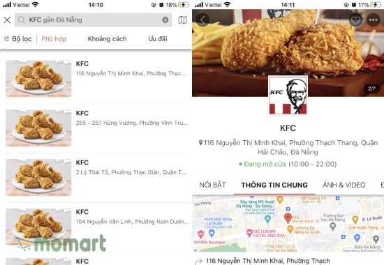 Cách tìm quán KFC gần đây nhất bằng ứng dụng Clingme