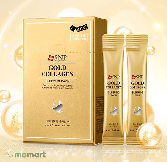 Mặt nạ ngủ SNP Gold Collagen Sleeping Pack gọn nhẹ dễ mang theo