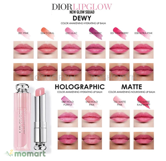 Bảng màu son dưỡng Dior Addict Lip Glow
