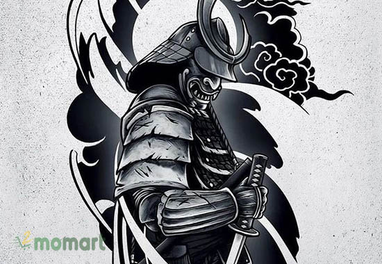 Phác hoạ hình xăm Samurai ở vai trái