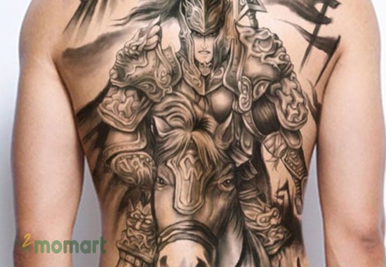 Hình tattoo vị tướng Mã Siêu lẫm liệt và oai phong trên cơ thể
