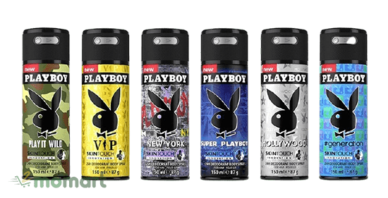Xịt khử mùi toàn thân với Playboy vip 24h deodorant body spray