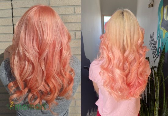 Tóc cam san hô ánh hồng được kết hợp với nhiều kiểu tóc khác nhau