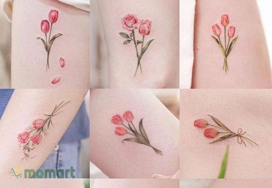Xăm hoa tulip mini dễ thương nhất