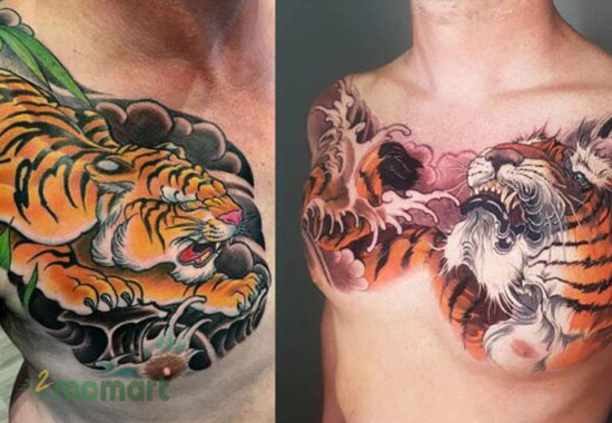 Những mẫu hình xăm con hổ giữa ngực đẹp