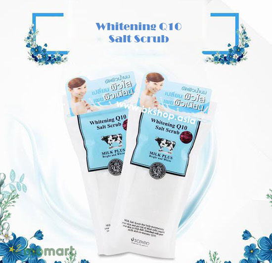 Làm sạch da với Scentio Whitening Q10 Salt Scrub Milk Plus