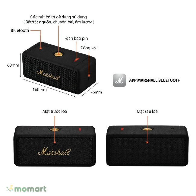 Loa Bluetooth Marshall Emberton 2 dễ dàng sử dụng