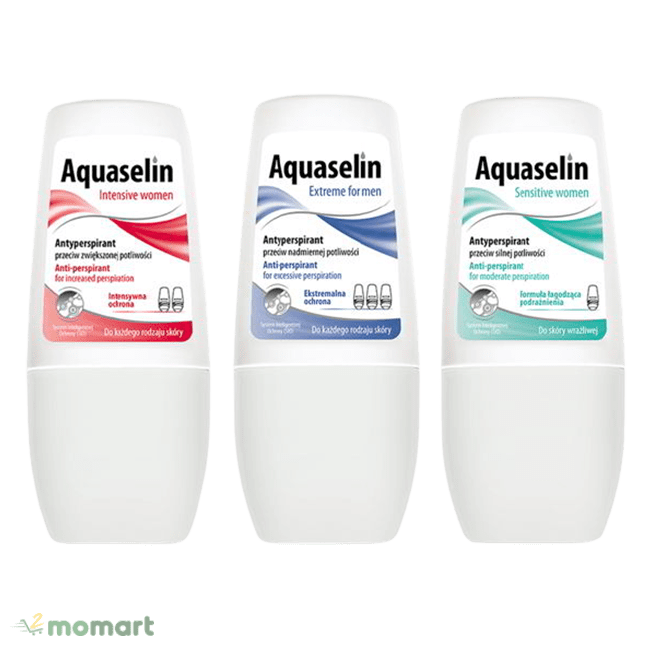 Ba phiên bản Lăn Khử Mùi Aquaselin Intensive