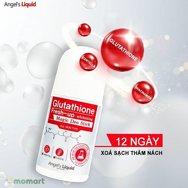 Lăn Khử Mùi Angel’s Liquid Glutathione Fresh-up Whitening giúp khử mùi hôi