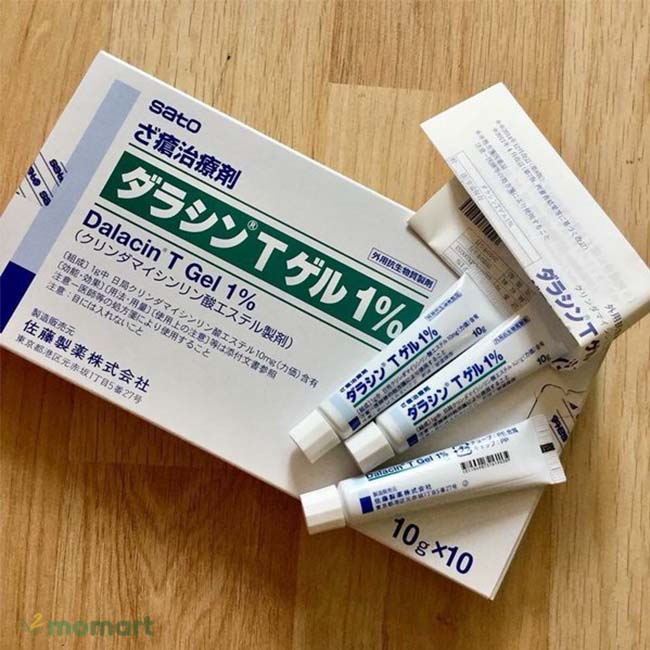 Kem trị mụn Dalacin T gel 1 Nhật Bản tuýp và hộp