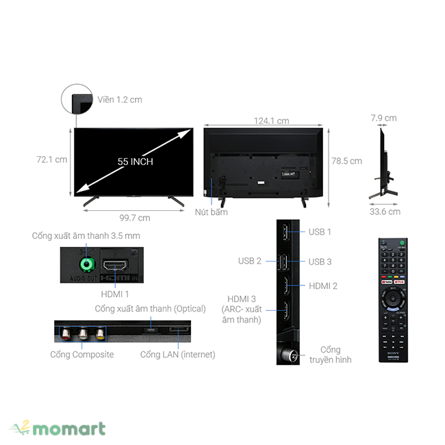 Tivi Sony 4K 55 inch KD-55X7000G có công nghệ tiên tiến