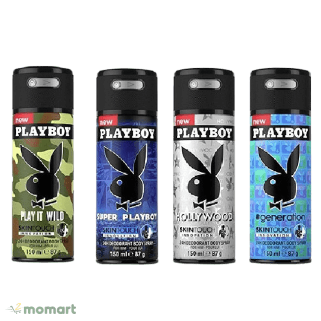 Bốn phiên bản Playboy 24h Deodorant Body Spray